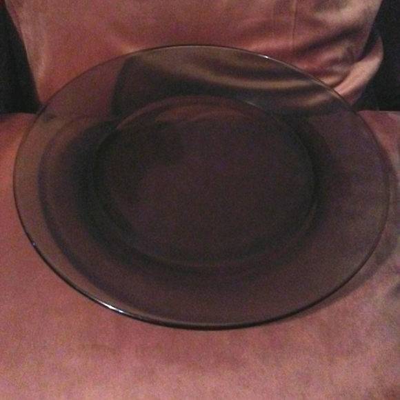 BOGO Vintage Smoky Black Glass Dinner or Serving Plate 11" - Picture 6 of 8